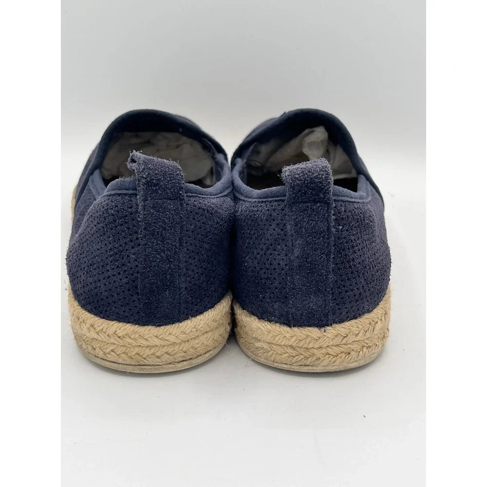 Clarks Collection Navy Blue Perforated Suede Espadrille Flats Women Sz‎ 9M